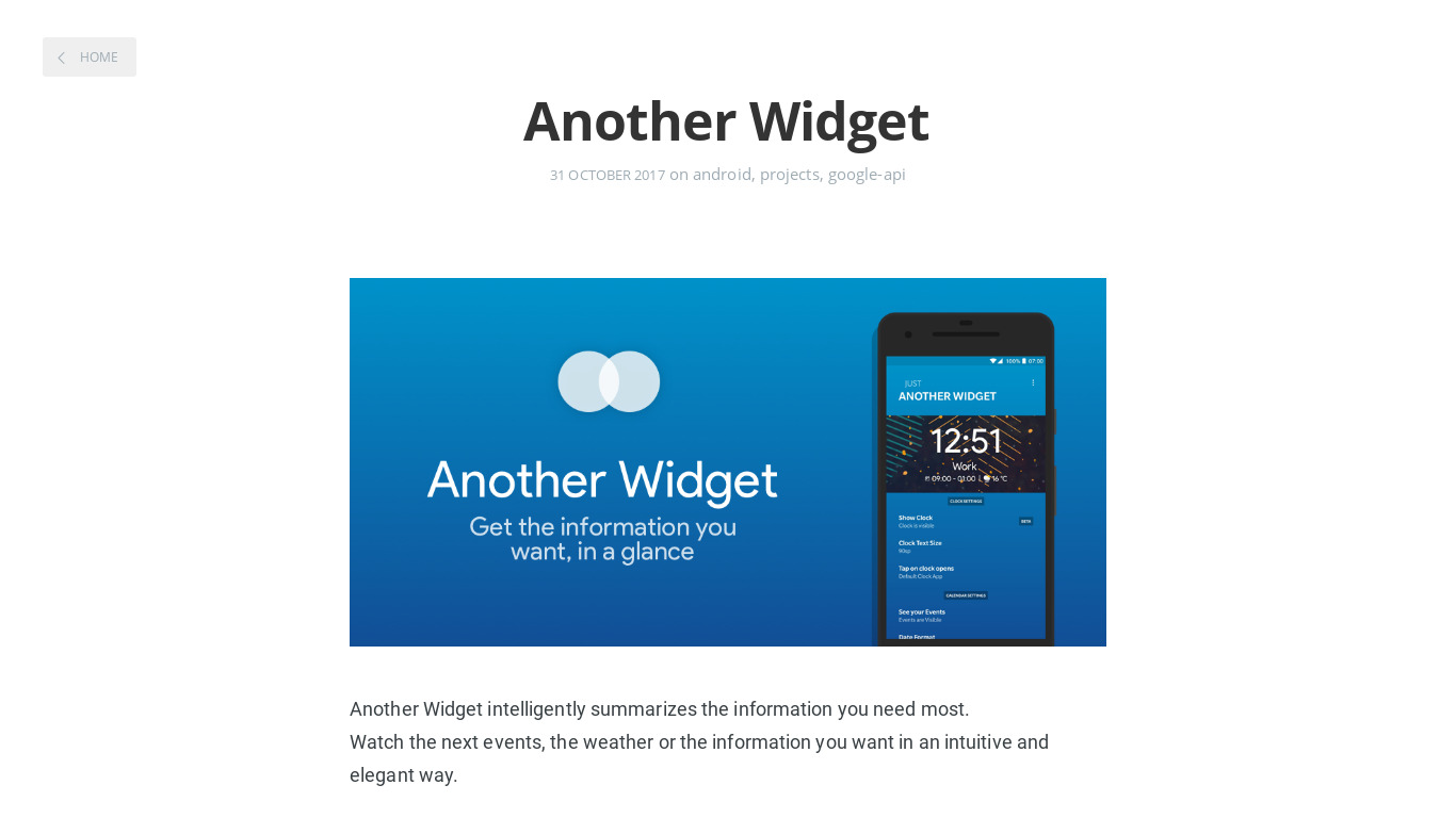 Another Widget Landing page