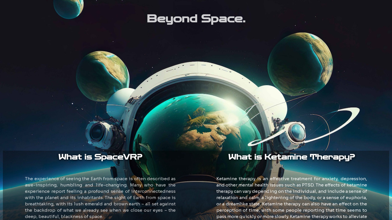 SpaceVR Landing page