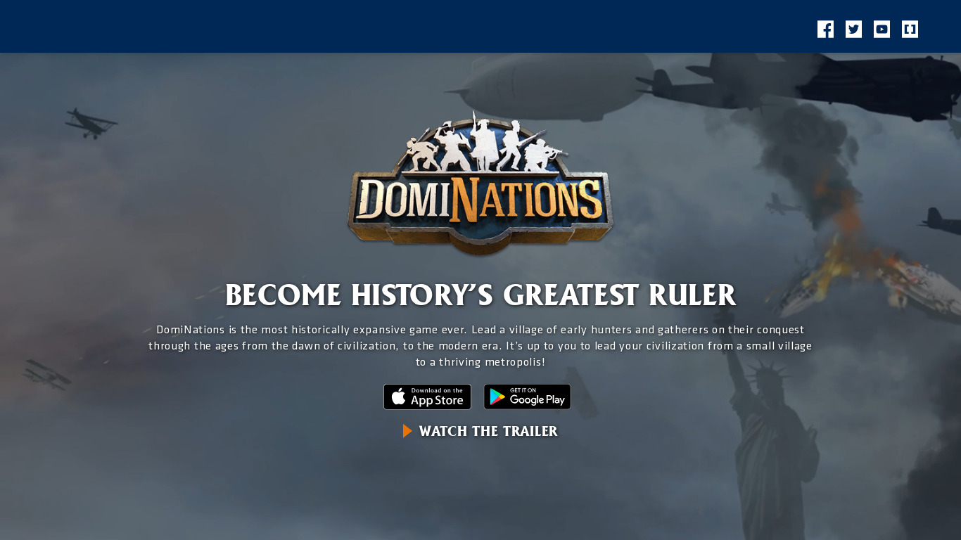 DomiNations Landing page