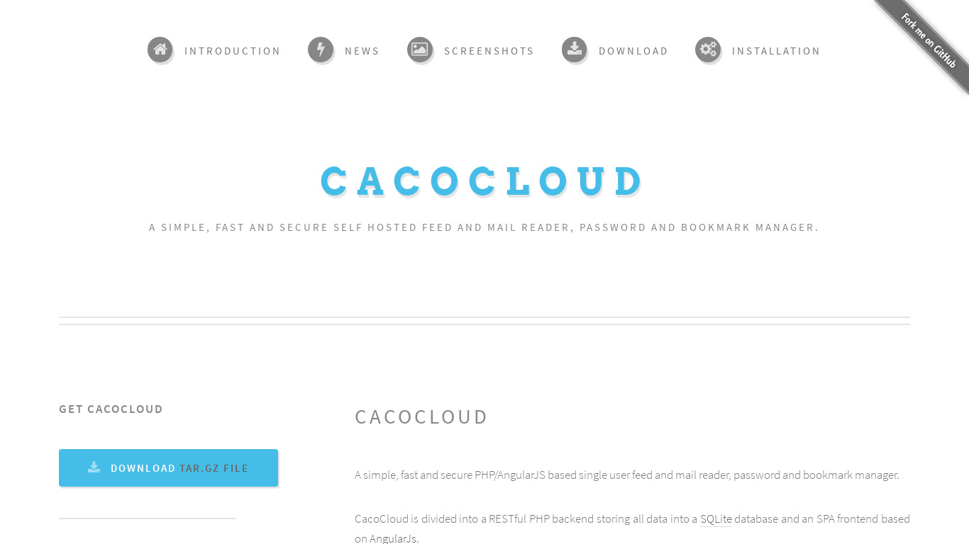 CacoCloud Landing page