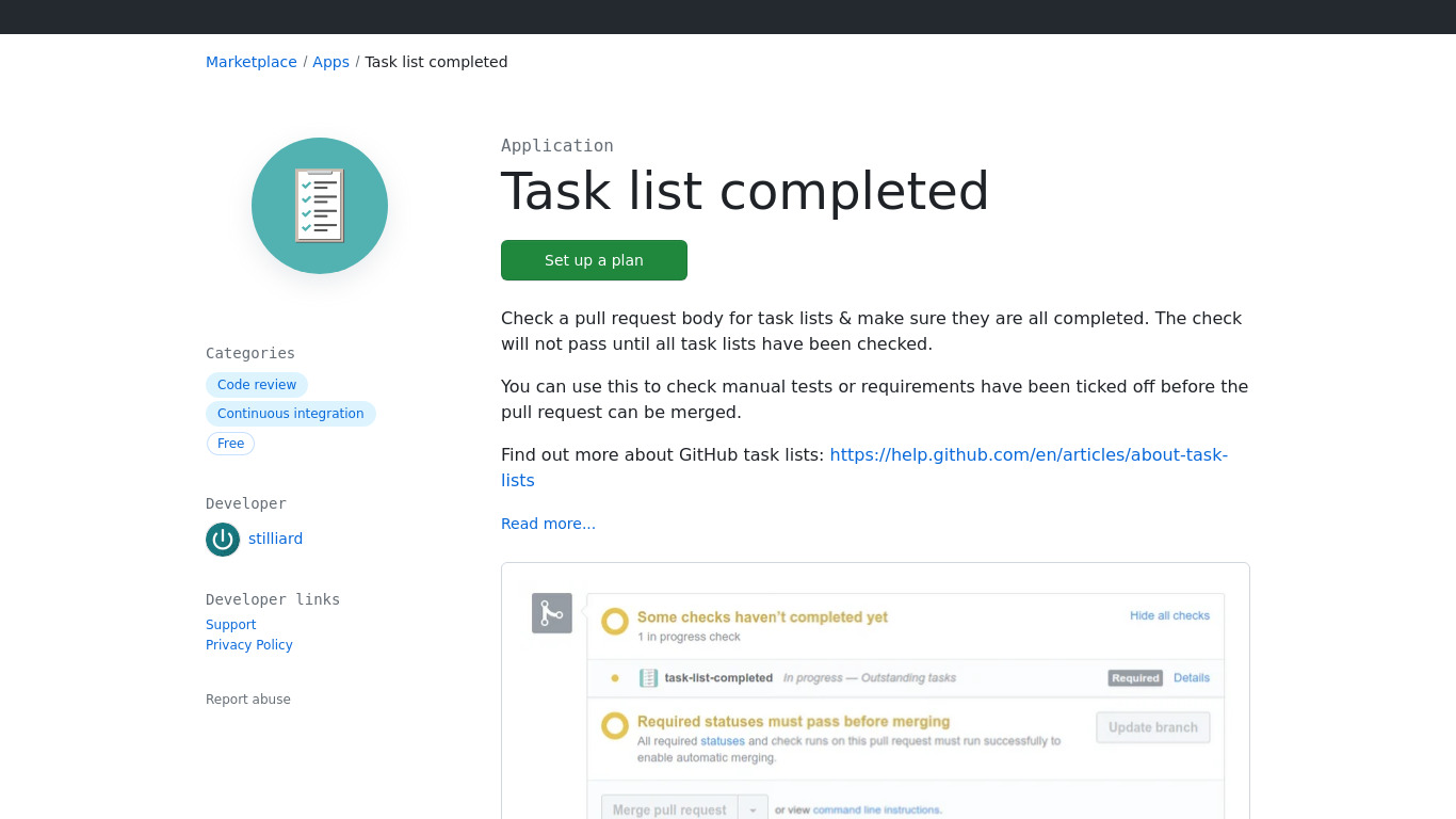 Task List Completed Landing page