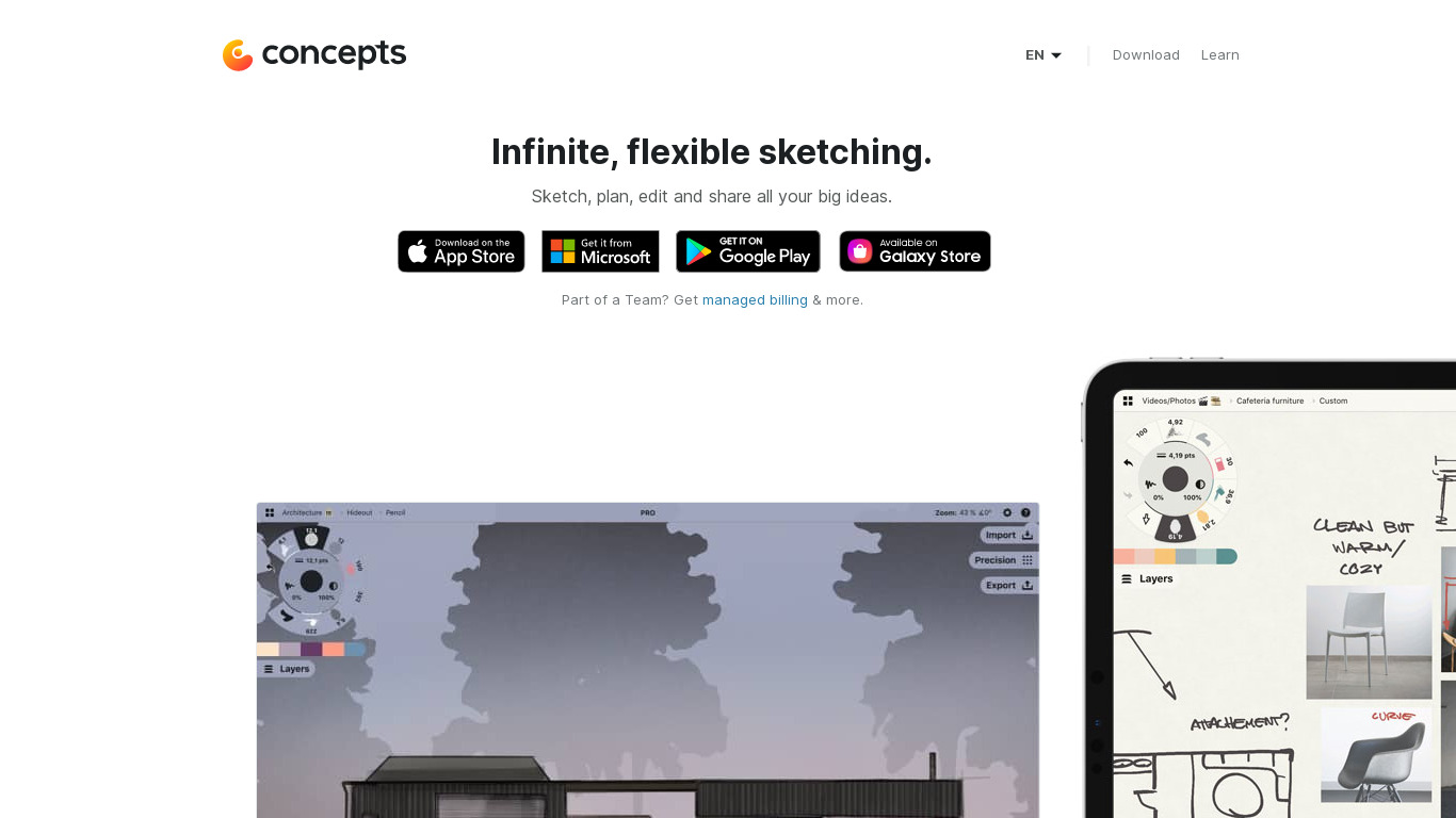Concepts Landing page