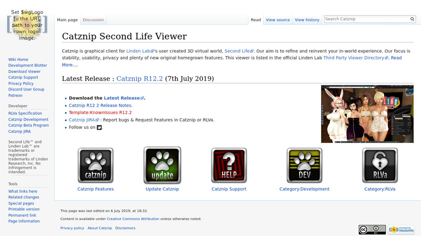 Catznip Second Life Viewer Landing Page