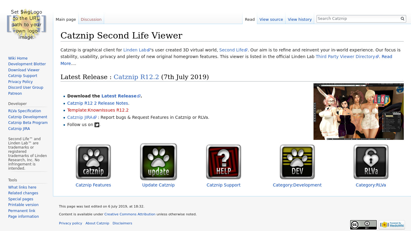 Catznip Second Life Viewer Landing page