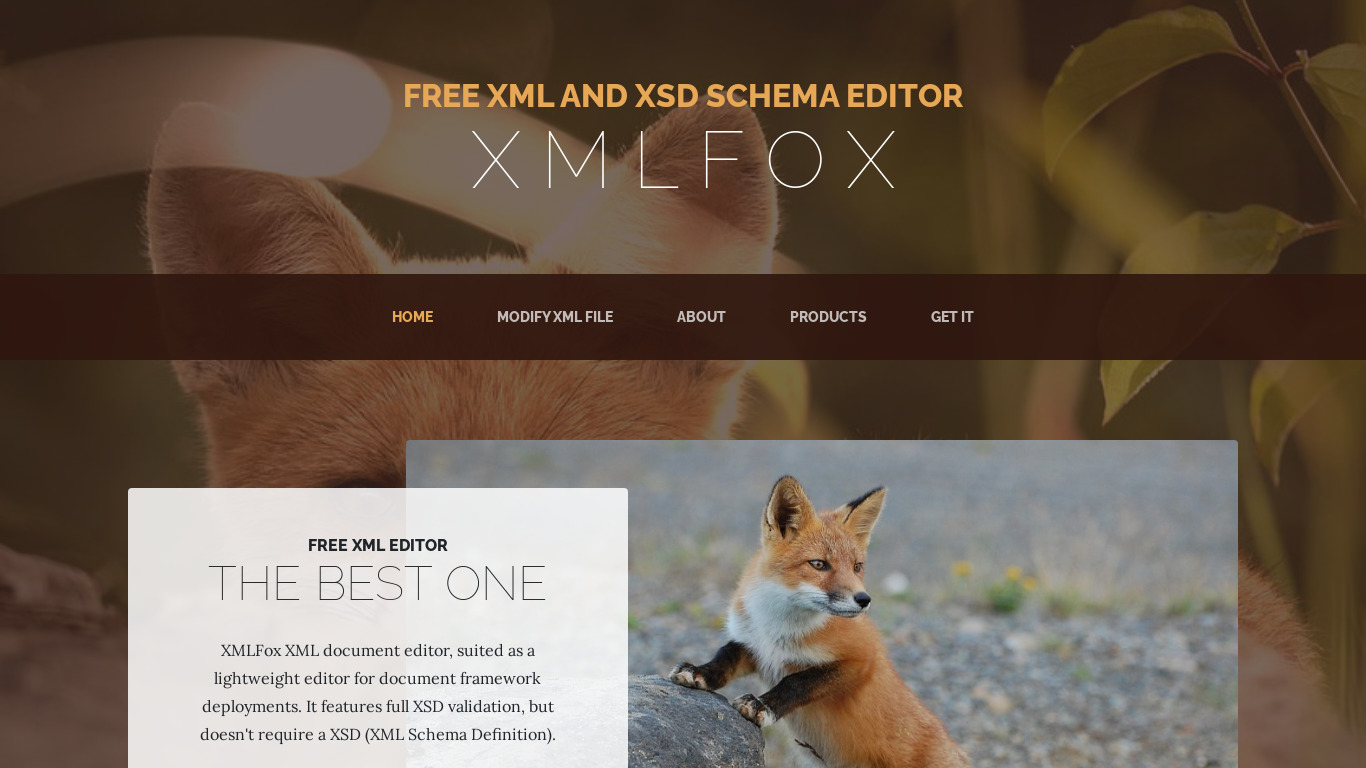 XMLFox Landing page
