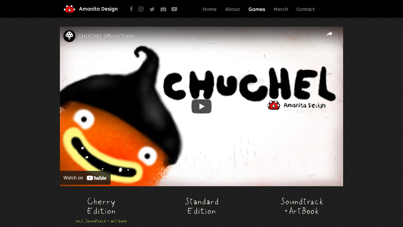 Chuchel Landing page
