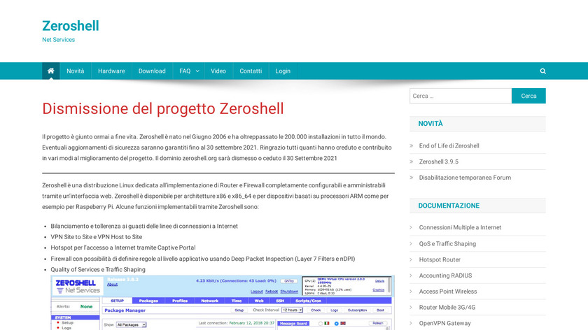 ZeroShell Landing Page