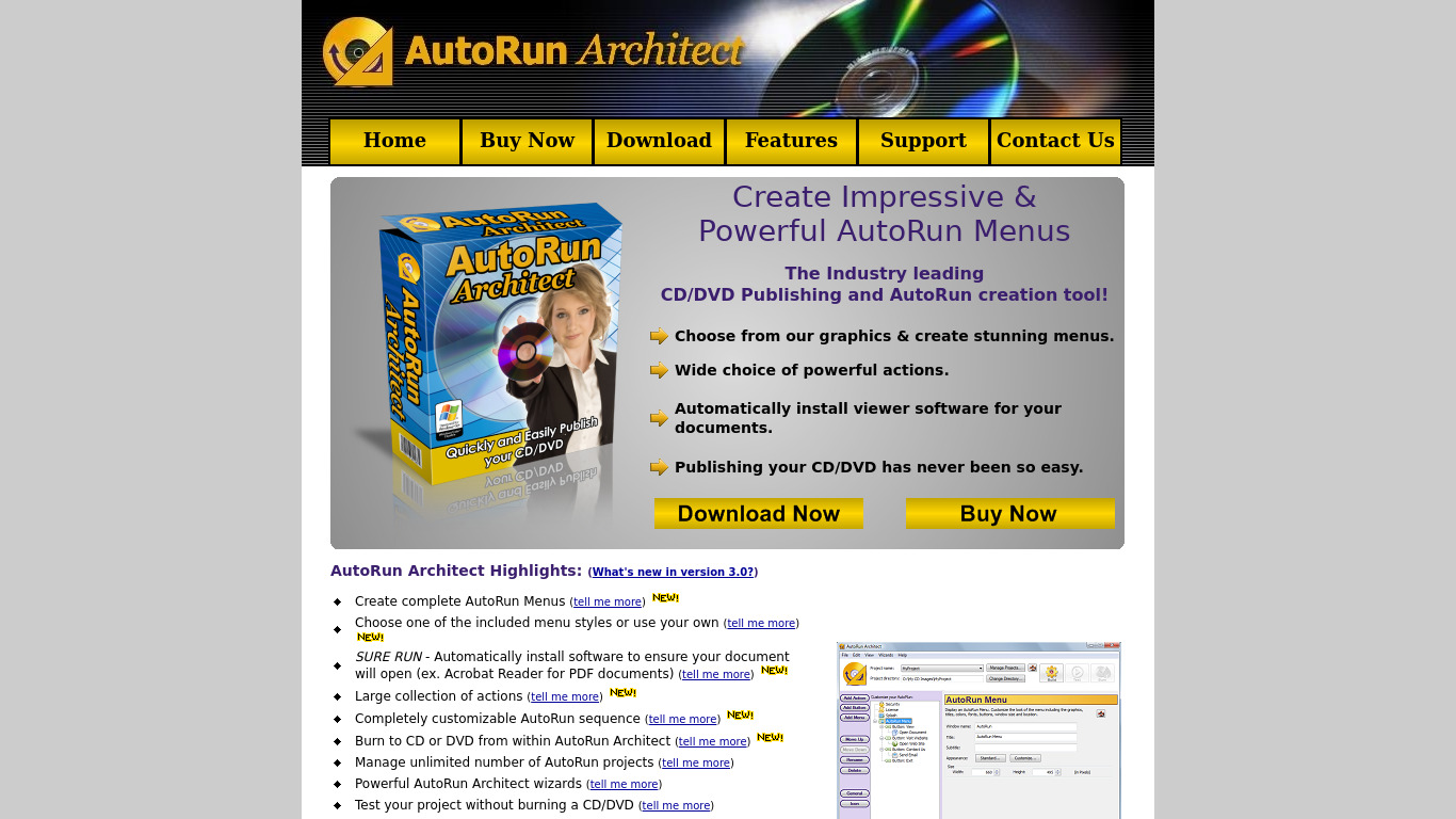 AutoRun Architect Landing page