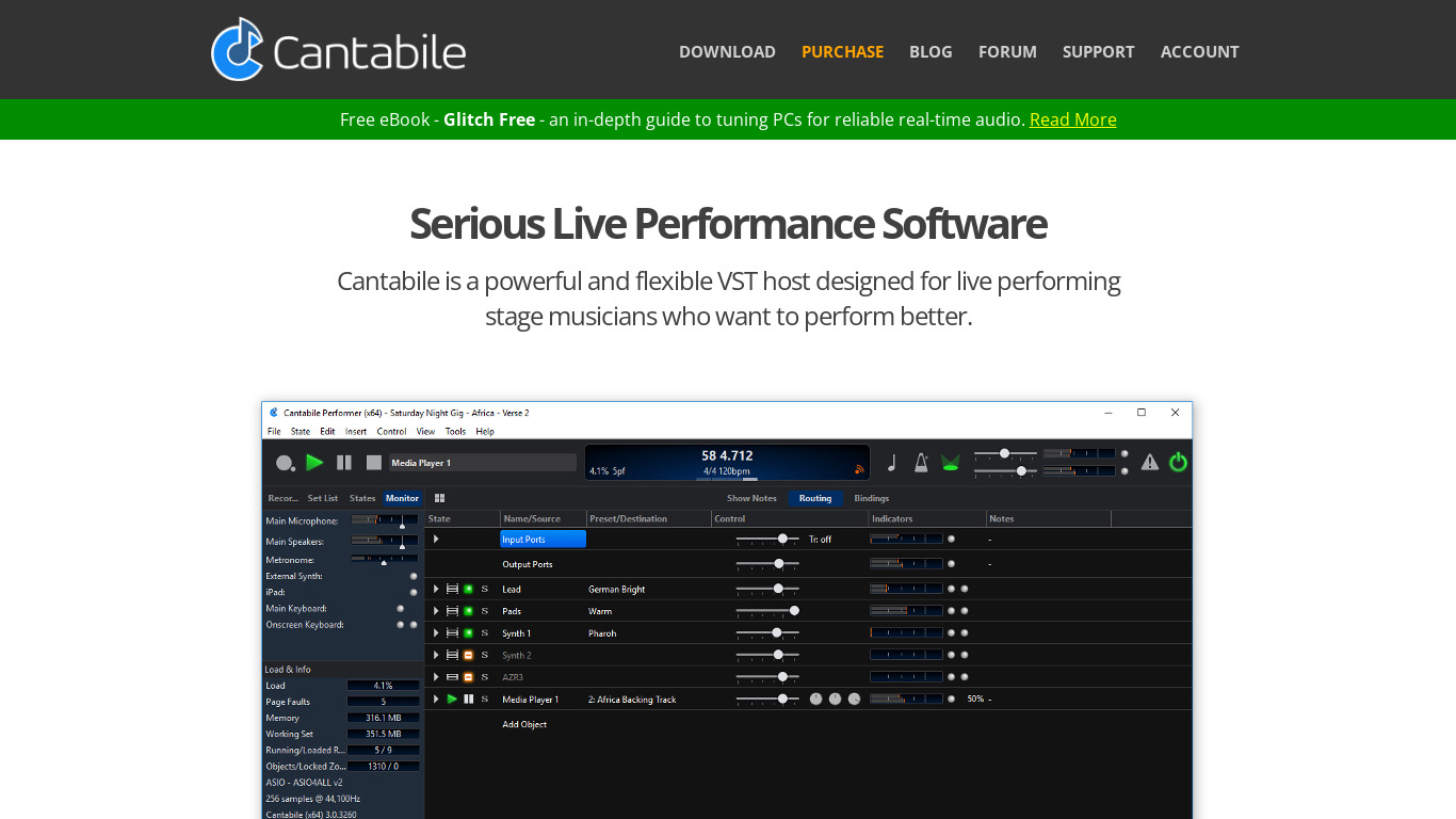 Cantabile Landing page