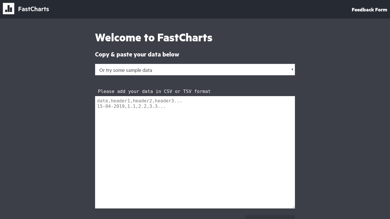 FastCharts Landing page