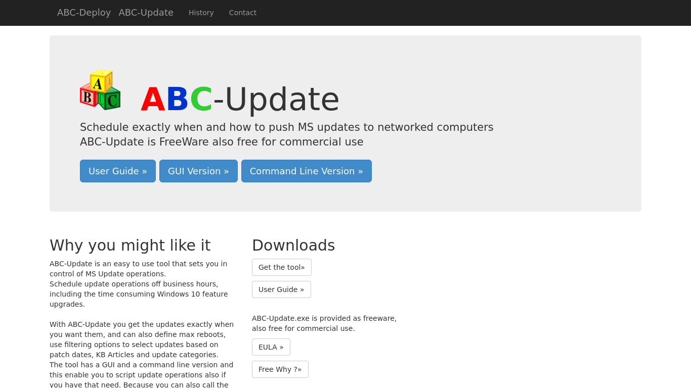 ABC-Update Landing page