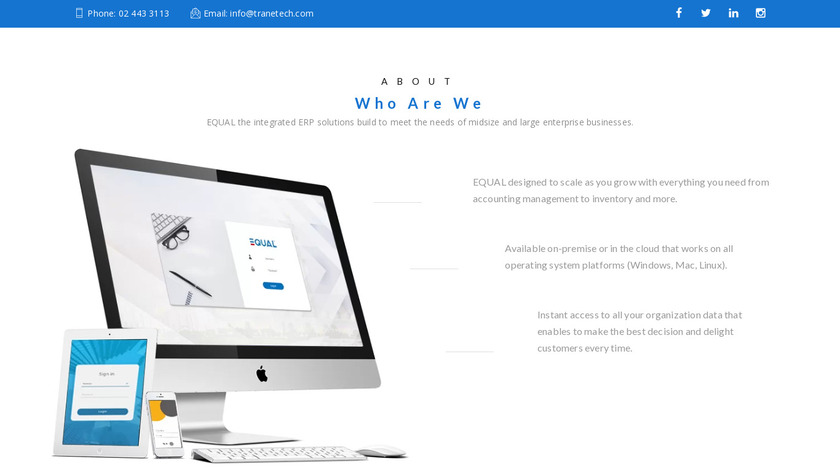 Equal.ae ERP Landing Page
