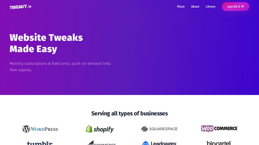 Tweaky.io Landing Page