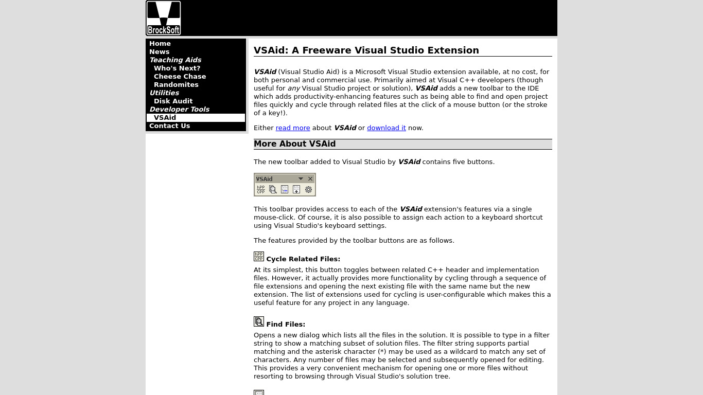 brocksoft.co.uk BrockSoft VSAid Landing page