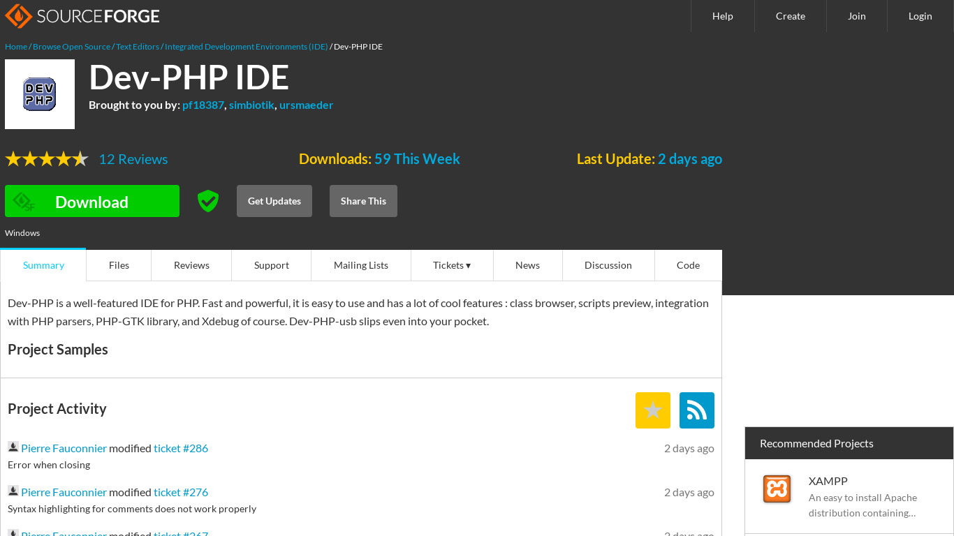 Dev-PHP IDE Landing page