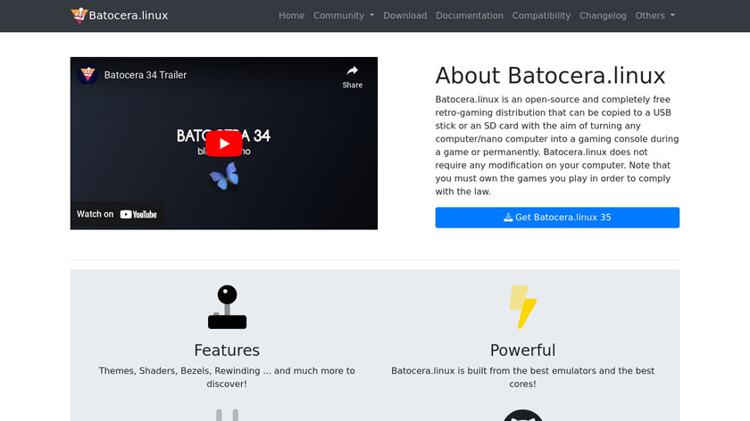 Batocera.linux Landing Page