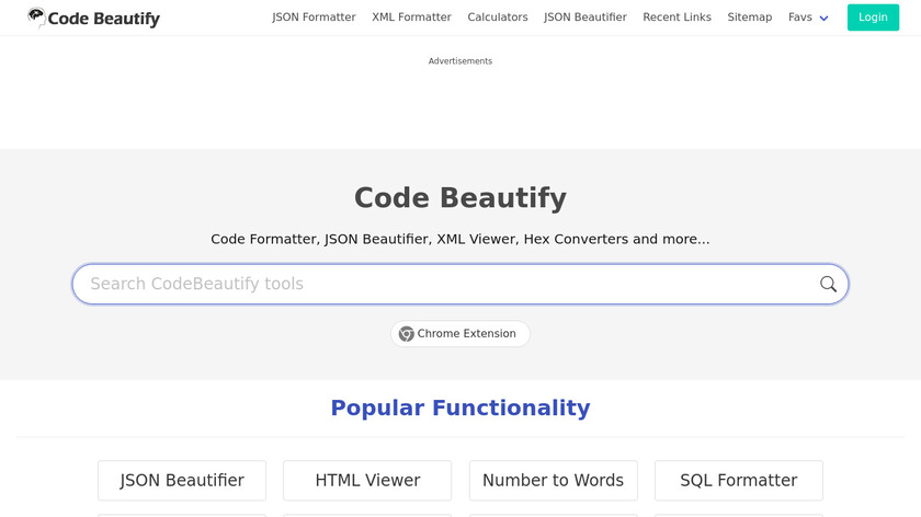 CodeBeautify Landing Page