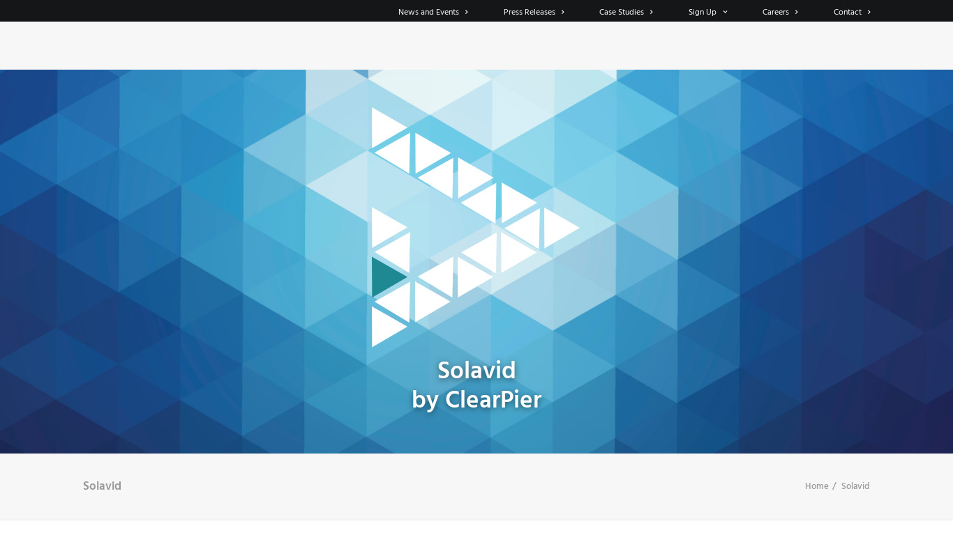 ClearPier Solavid Landing page