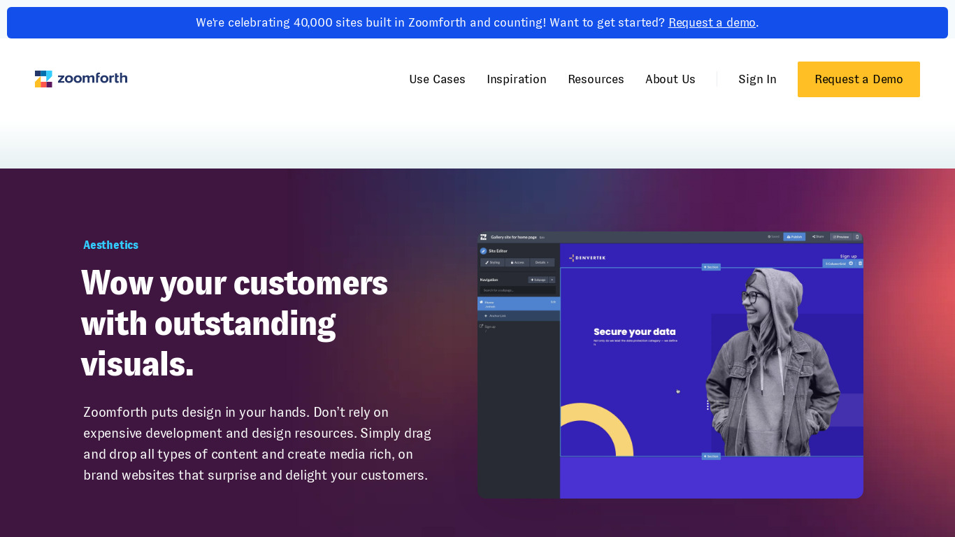 Zoomforth Landing page