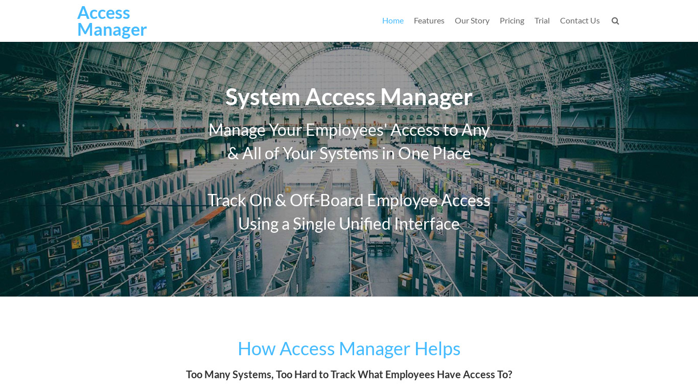 Access Manager Landing page