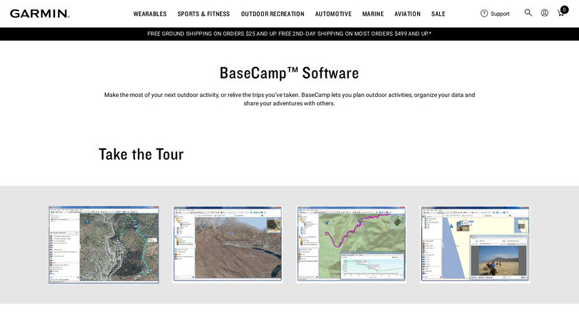 Garmin BaseCamp Landing Page