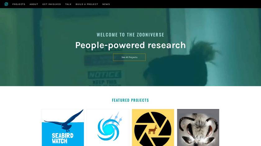 Zooniverse Landing Page