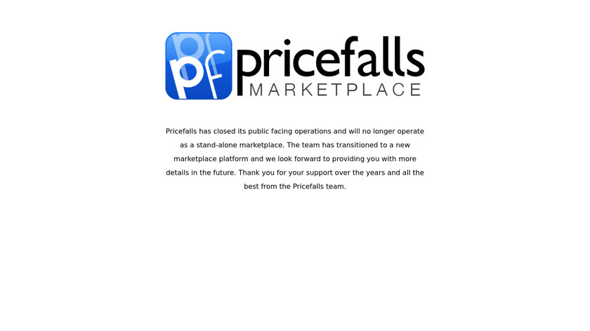 Pricefalls.com Landing Page