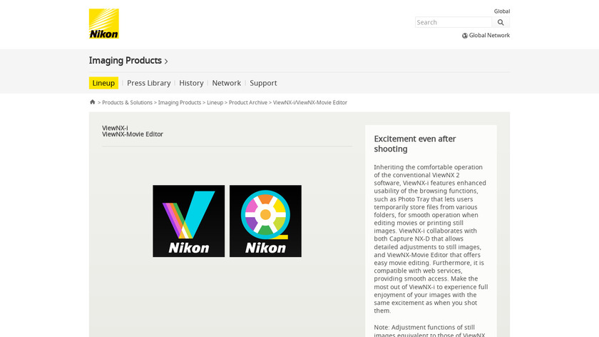 imaging.nikon.com ViewNX-i Landing Page