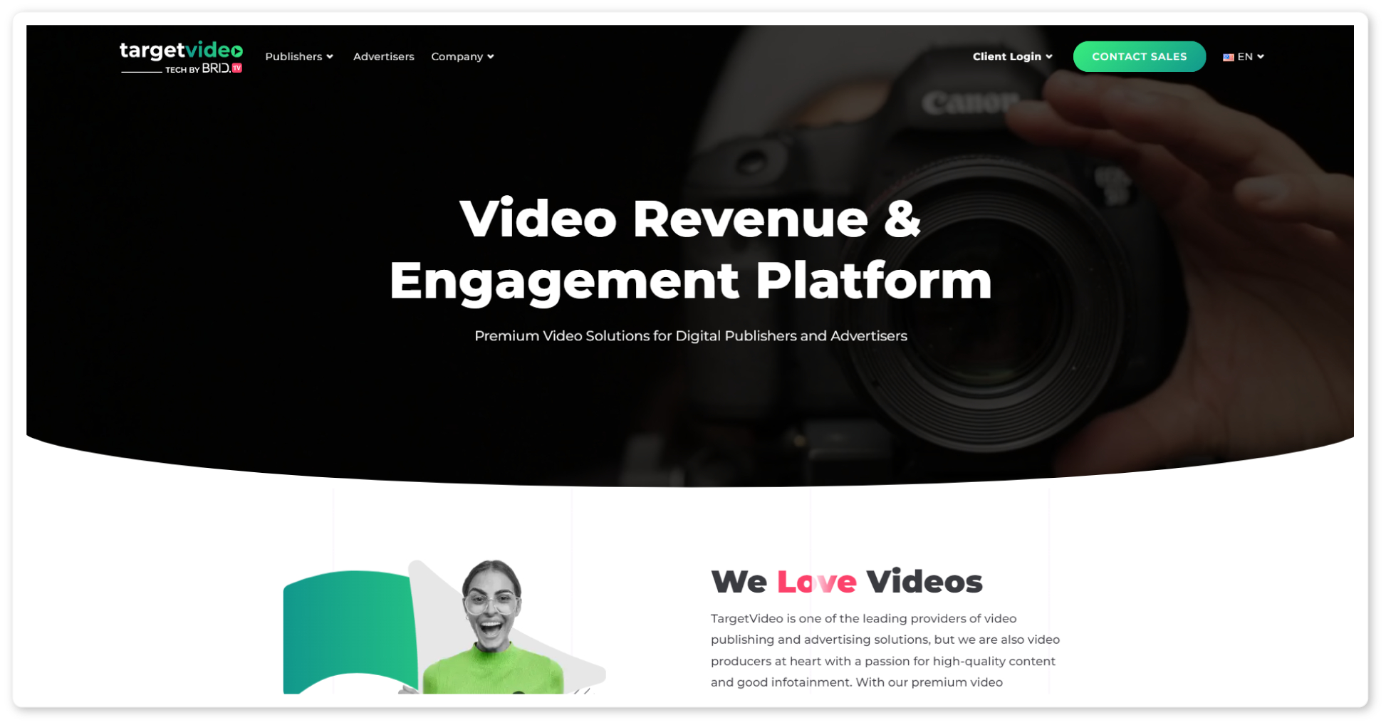 TargetVideo Landing page