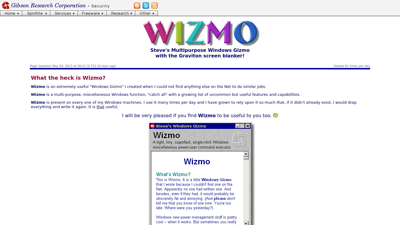 Wizmo Landing page