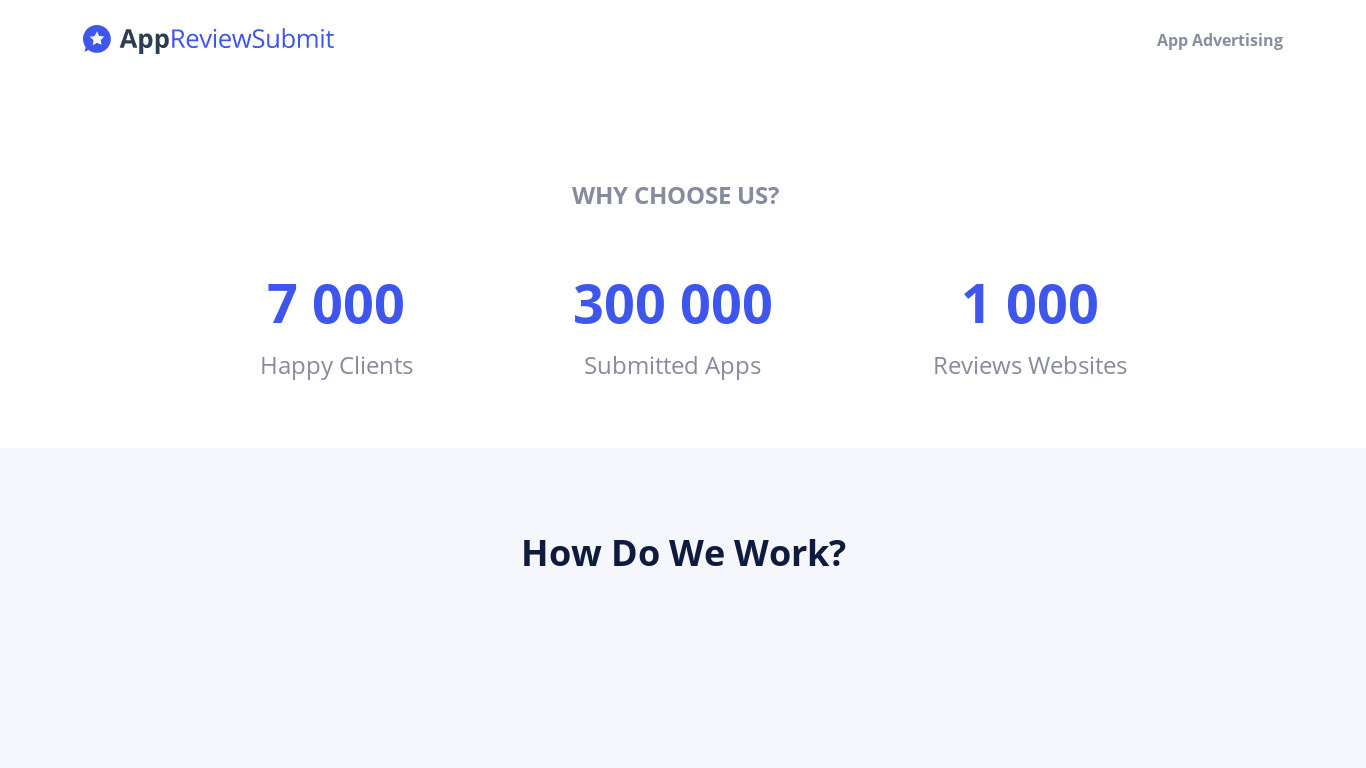 AppReviewSubmit Landing page