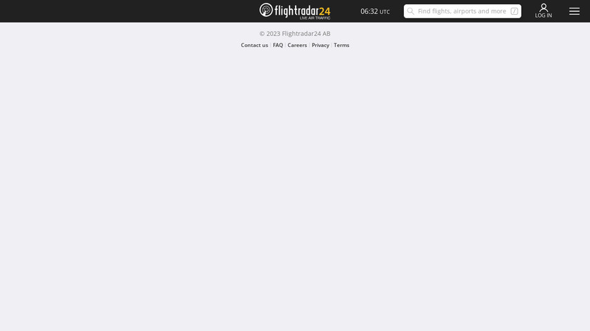 FlightRadar24 Landing Page