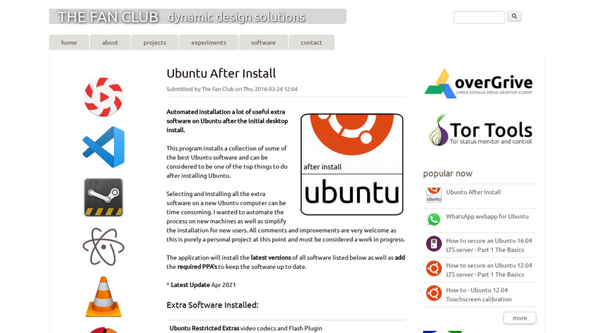Ubuntu After Install Landing Page