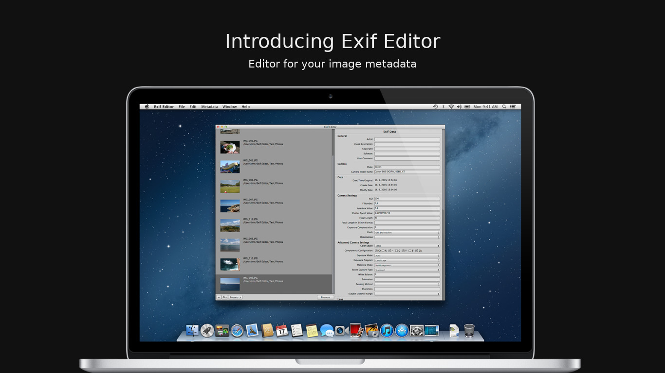 Exif Editor Landing page