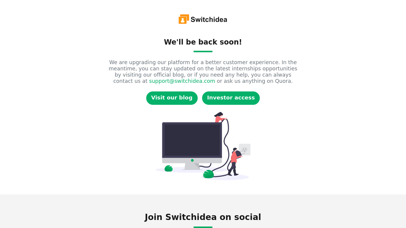 upgrade.switchidea.com Switch Idea Landing page