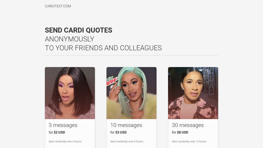 Cardi Text Landing Page