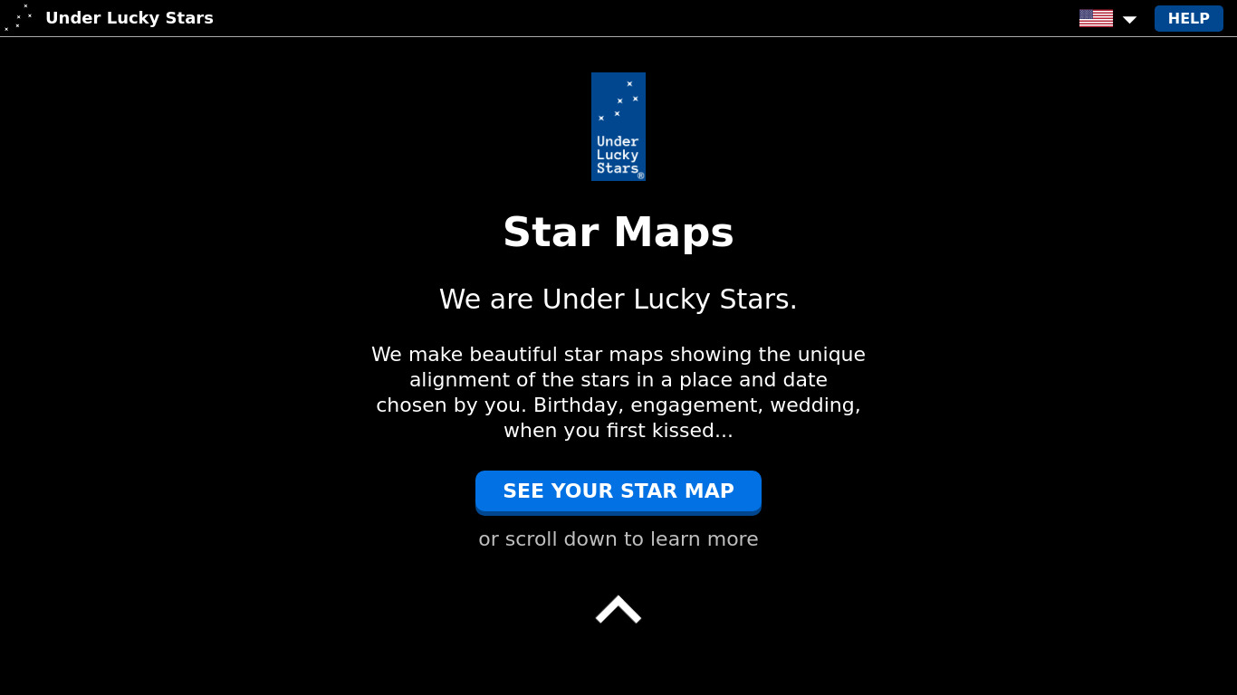 Under Lucky Stars Landing page