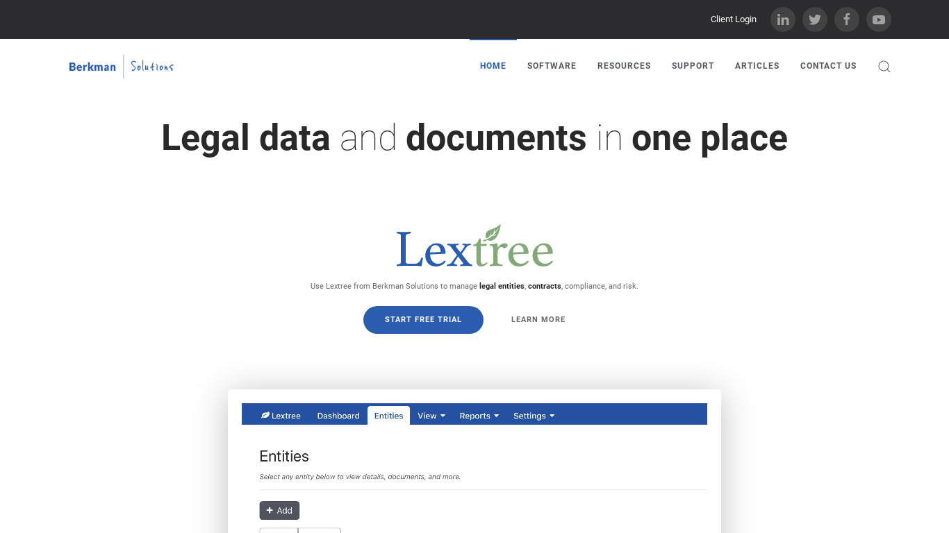 Lextree Landing page