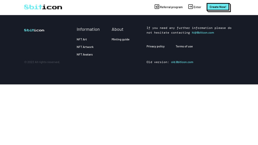 8biticon Landing Page