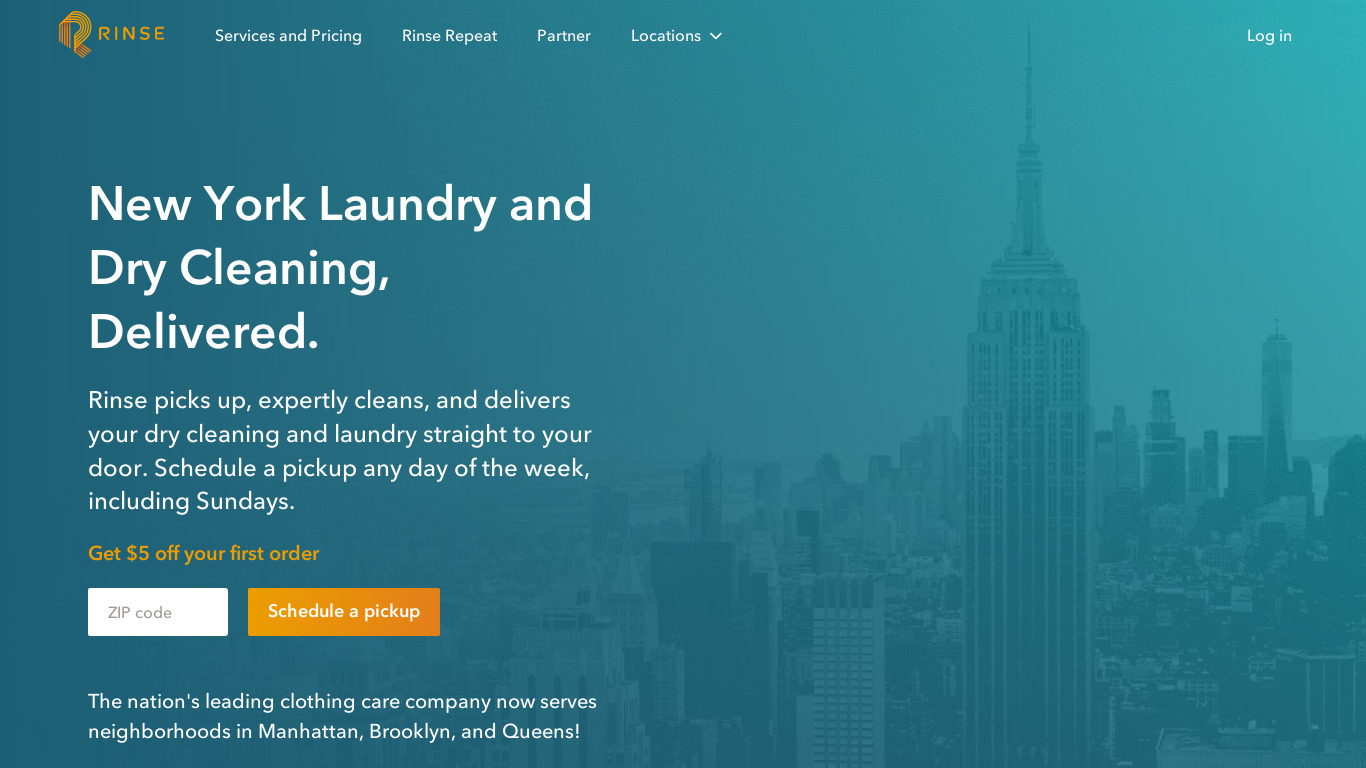 FlyCleaners Landing page