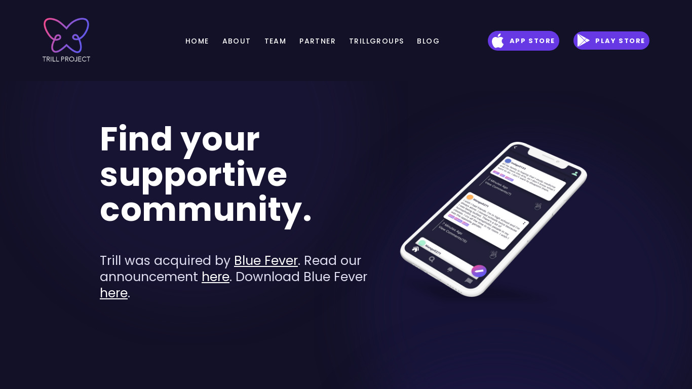 Trill Landing page