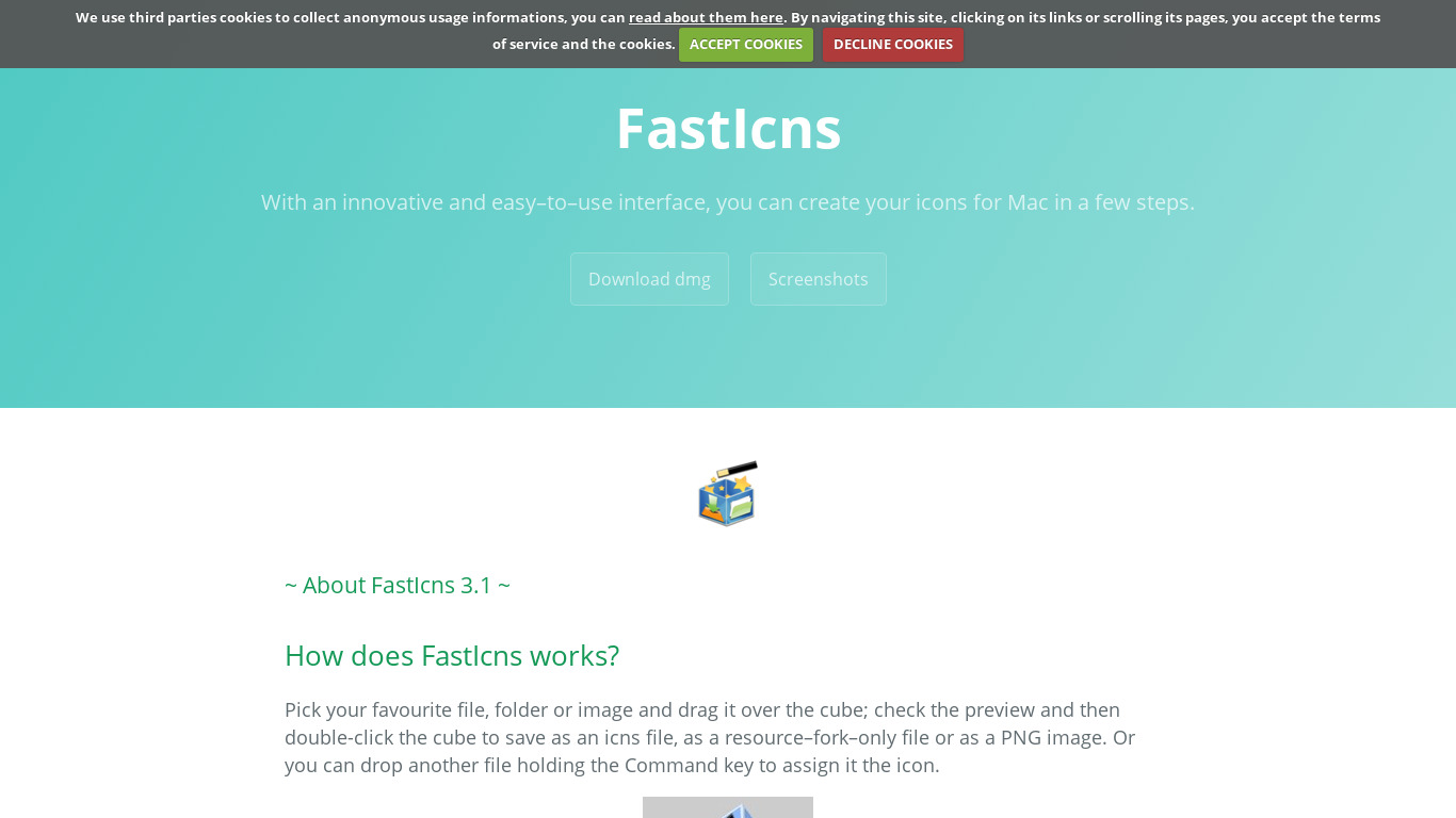 FastIcns Landing page