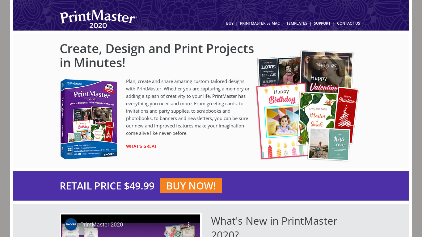 PrintMaster Landing page