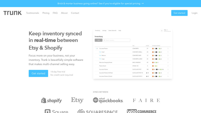 Trunk Inventory Landing Page