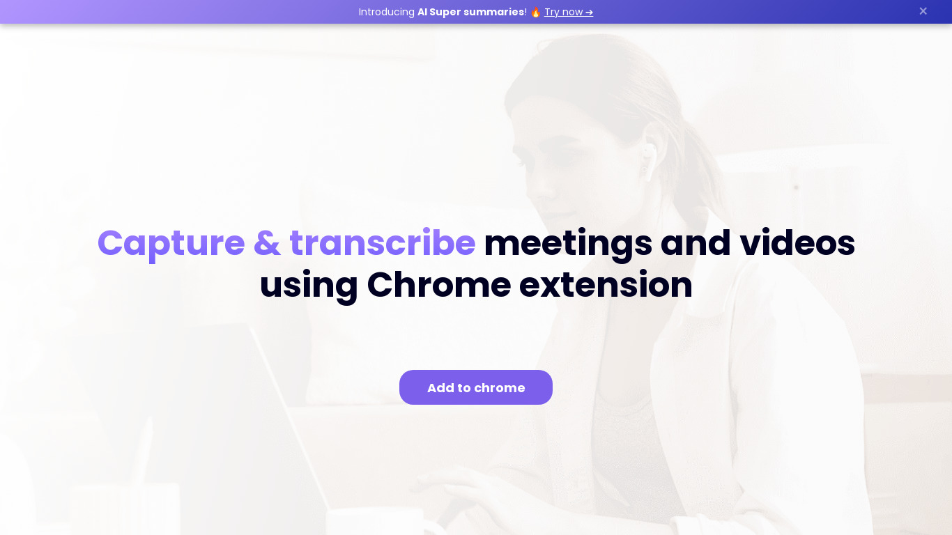 Fireflies Chrome Extension Landing page