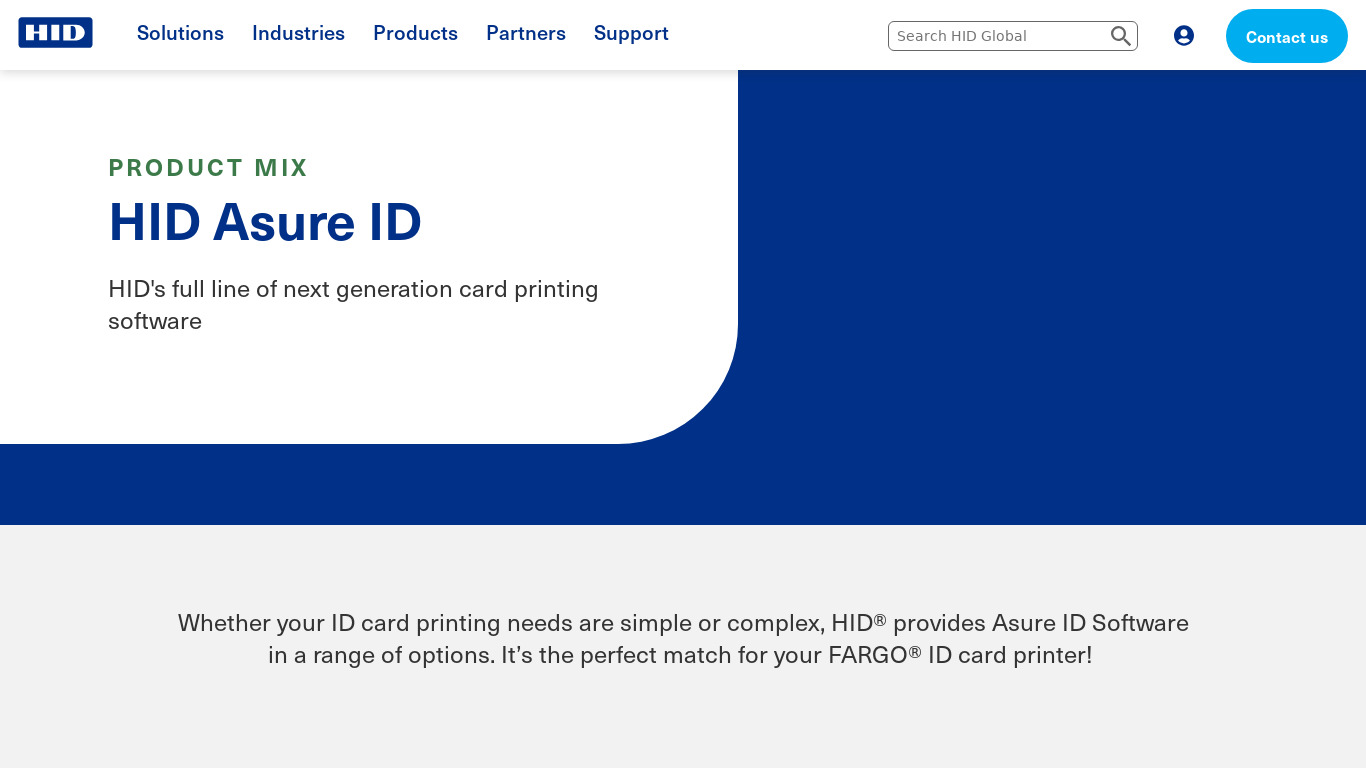 Asure ID Landing page