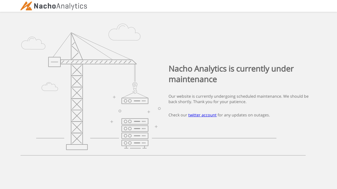 Nacho Analytics Landing page