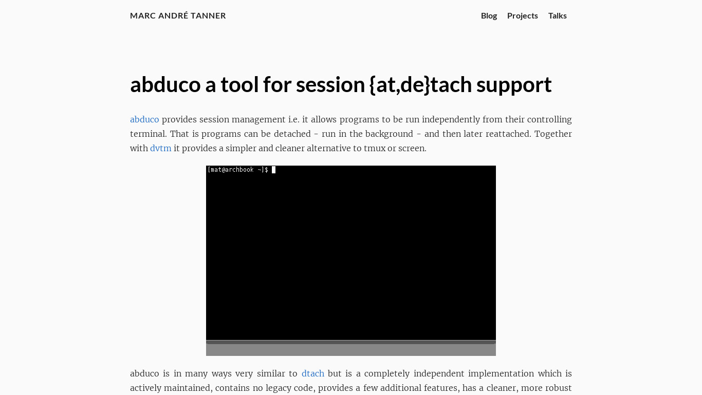 abduco Landing page