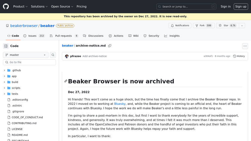 Beaker browser Landing Page