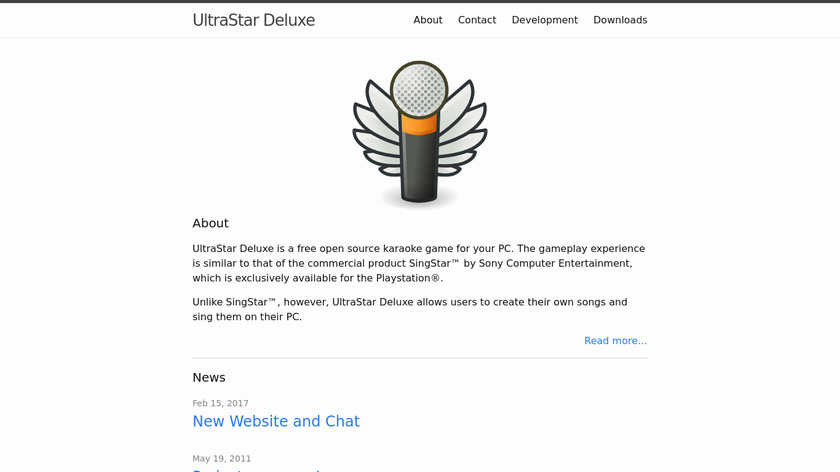 UltraStar Deluxe Landing Page